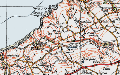 Old map of Penmorfa in 1923