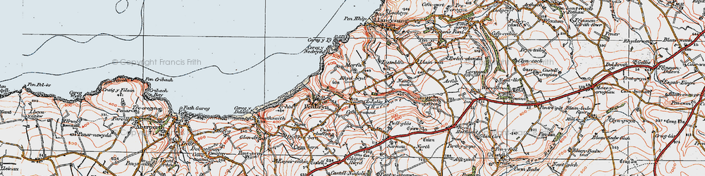 Old map of Penmorfa in 1923
