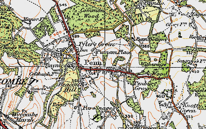 Old map of Witheridge Wood in 1920