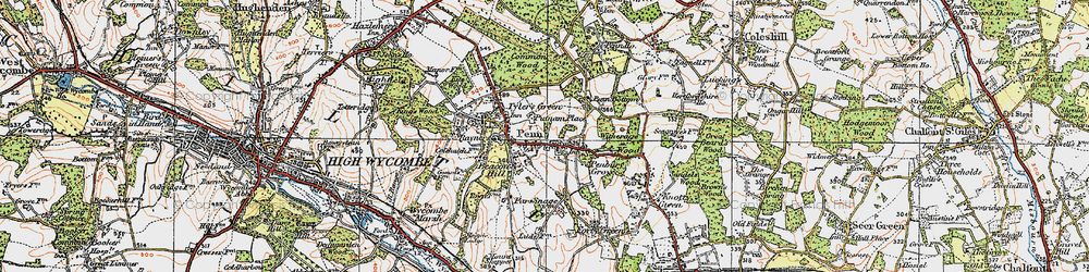 Old map of Witheridge Wood in 1920