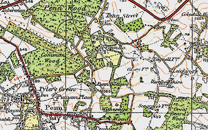 Old map of Penn Bottom in 1920