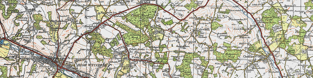Old map of Penn Bottom in 1920