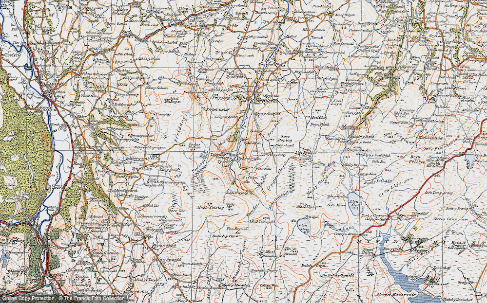Old Map of Historic Map covering Llys Dymper in 1922