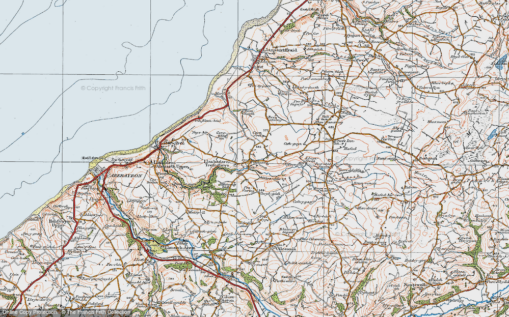 Old Map of Historic Map covering Wernddu in 1923