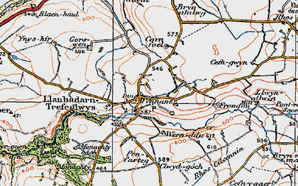 Old map of Wernddu in 1923