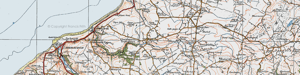 Old map of Wernddu in 1923