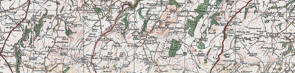 Old map of Pennerley in 1921