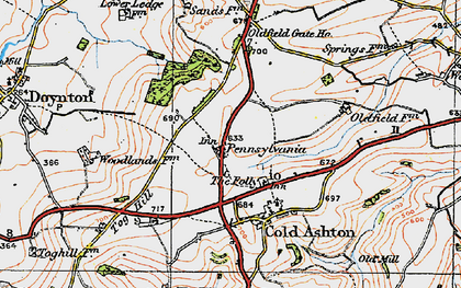 Old map of Pennsylvania in 1919