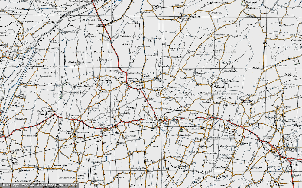 Old Map of Penny Hill, 1922 in 1922