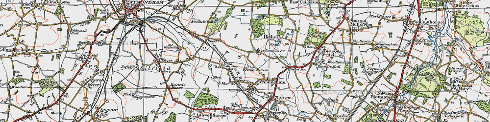 Old map of Penny's Green in 1922