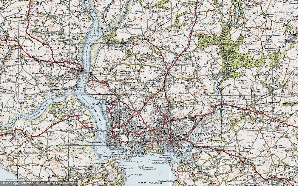 Old Map of Pennycross, 1919 in 1919