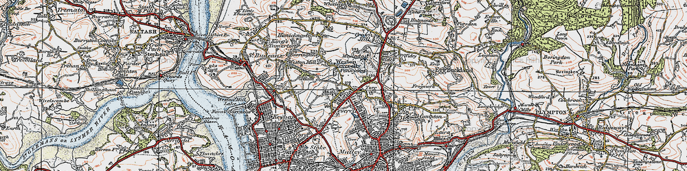 Old map of Pennycross in 1919