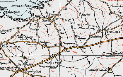 Old map of Penparc in 1922
