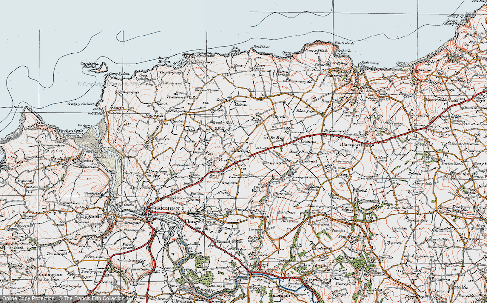 Old Map of Historic Map covering Felinwynt in 1923