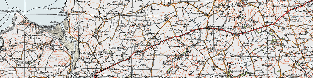 Old map of Felinwynt in 1923