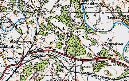 Old map of Kemeys Commander in 1919