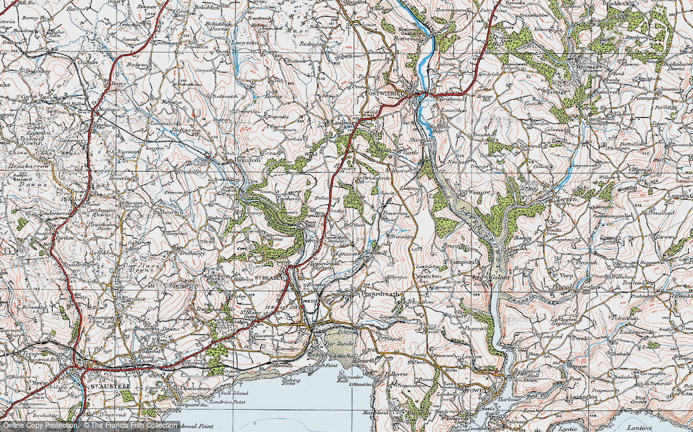 Old Map of Penpillick, 1919 in 1919