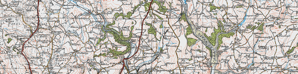 Old map of Penpillick in 1919