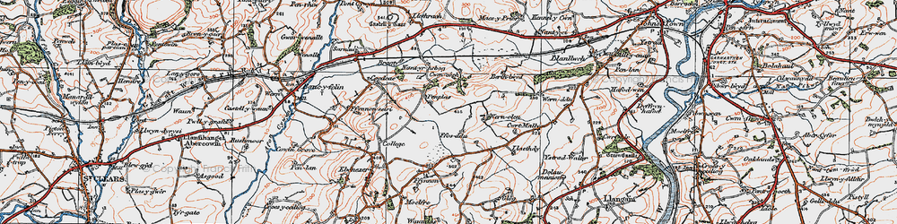 Old map of Bragty in 1923