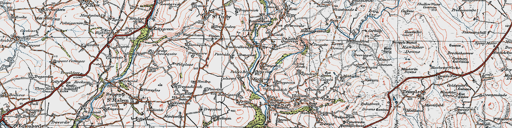 Old map of Penpont in 1919