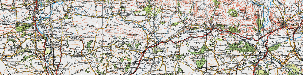 Old map of Bryngwenith in 1922