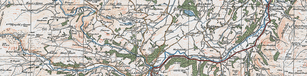 Old map of Penrallt in 1921