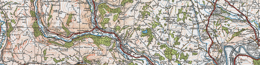 Old map of Penrhiw in 1919