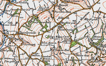 Old map of Blaengwenllan Cross in 1923