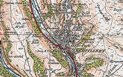 Old map of Penrhiwgarreg in 1919