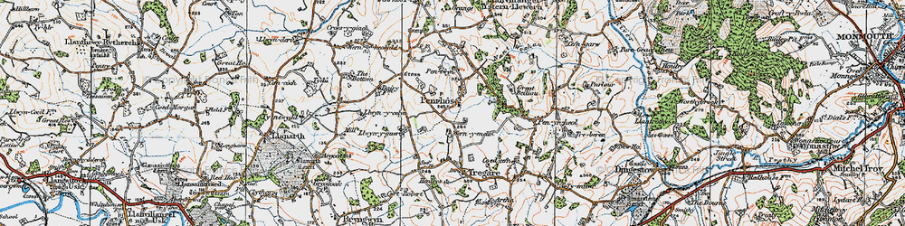 Old map of Penrhos in 1919