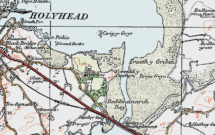 Old map of Beddmanarch Bay in 1922