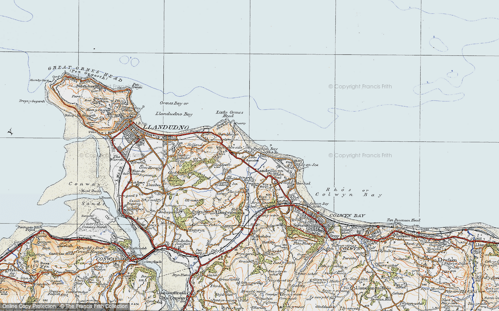 Old Map of Penrhyn Bay, 1922 in 1922