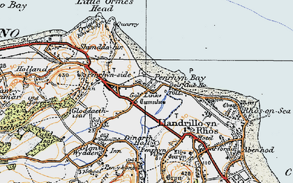 Old map of Penrhyn Bay in 1922