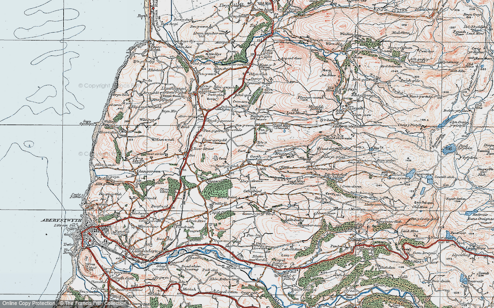 Old Map of Penrhyn-coch, 1922 in 1922