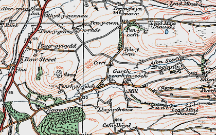 Old map of Penrhyn-coch in 1922