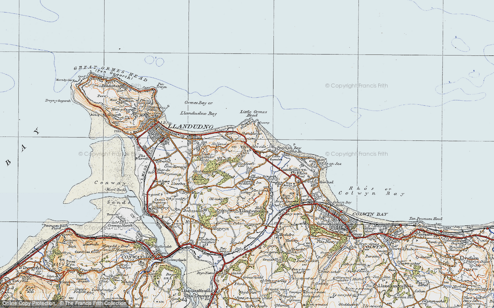 Old Map of Penrhyn side, 1922 in 1922