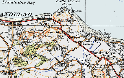 Old map of Penrhyn side in 1922