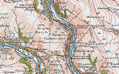 Old map of Penrhys in 1923