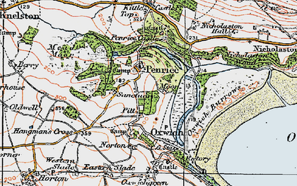 Old map of Penrice in 1923