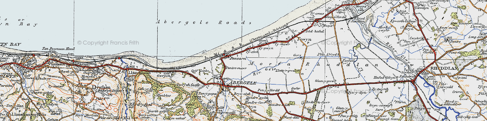 Old map of Pensarn in 1922