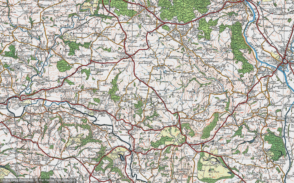 Old Map of Pensax, 1920 in 1920