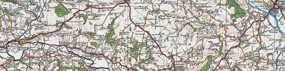 Old map of Pensax in 1920