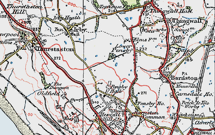 Old map of Pensby in 1924
