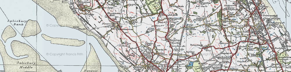 Old map of Pensby in 1924