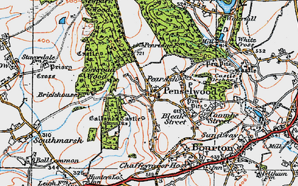 Old map of Penselwood in 1919
