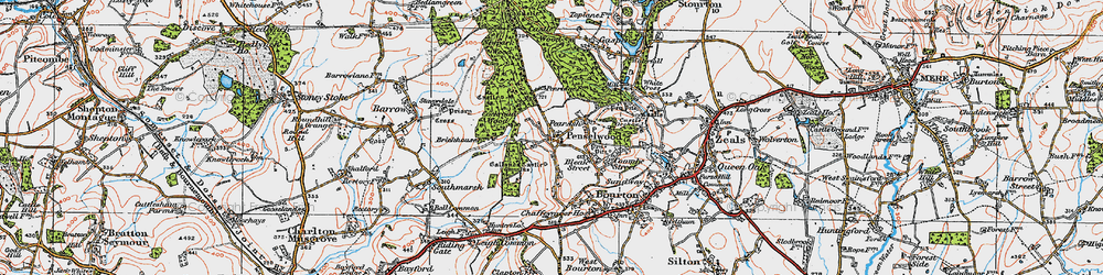 Old map of Penselwood in 1919