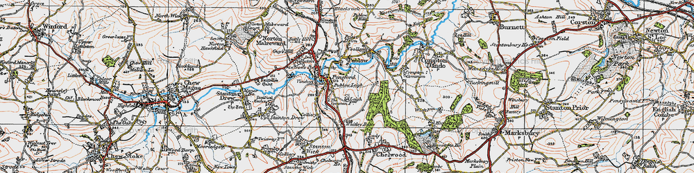 Old map of Whitley Batts in 1919