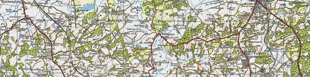 Old map of Penshurst in 1920