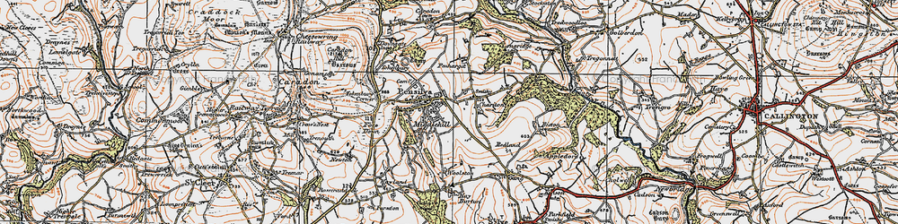 Old map of Pensilva in 1919