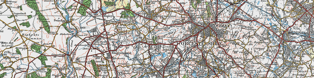 Old map of Pensnett in 1921
